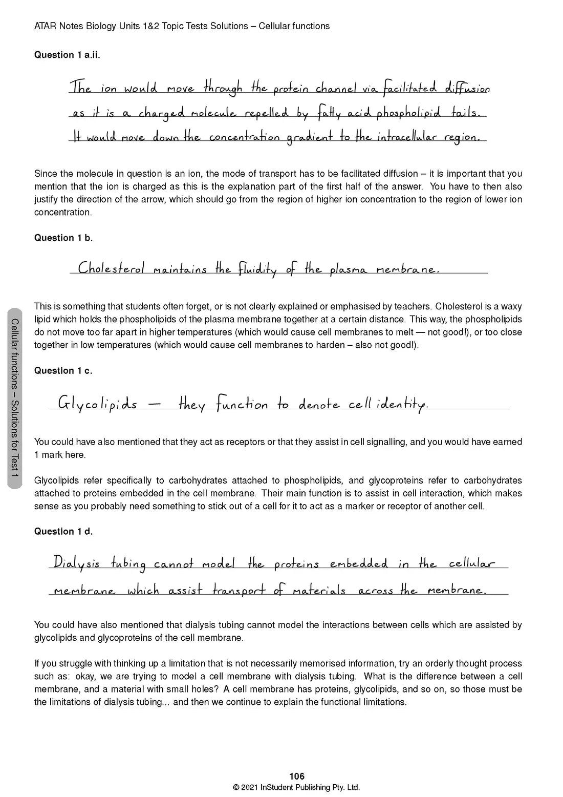 Atar Notes VCE Biology Units 1&2 Topic Test