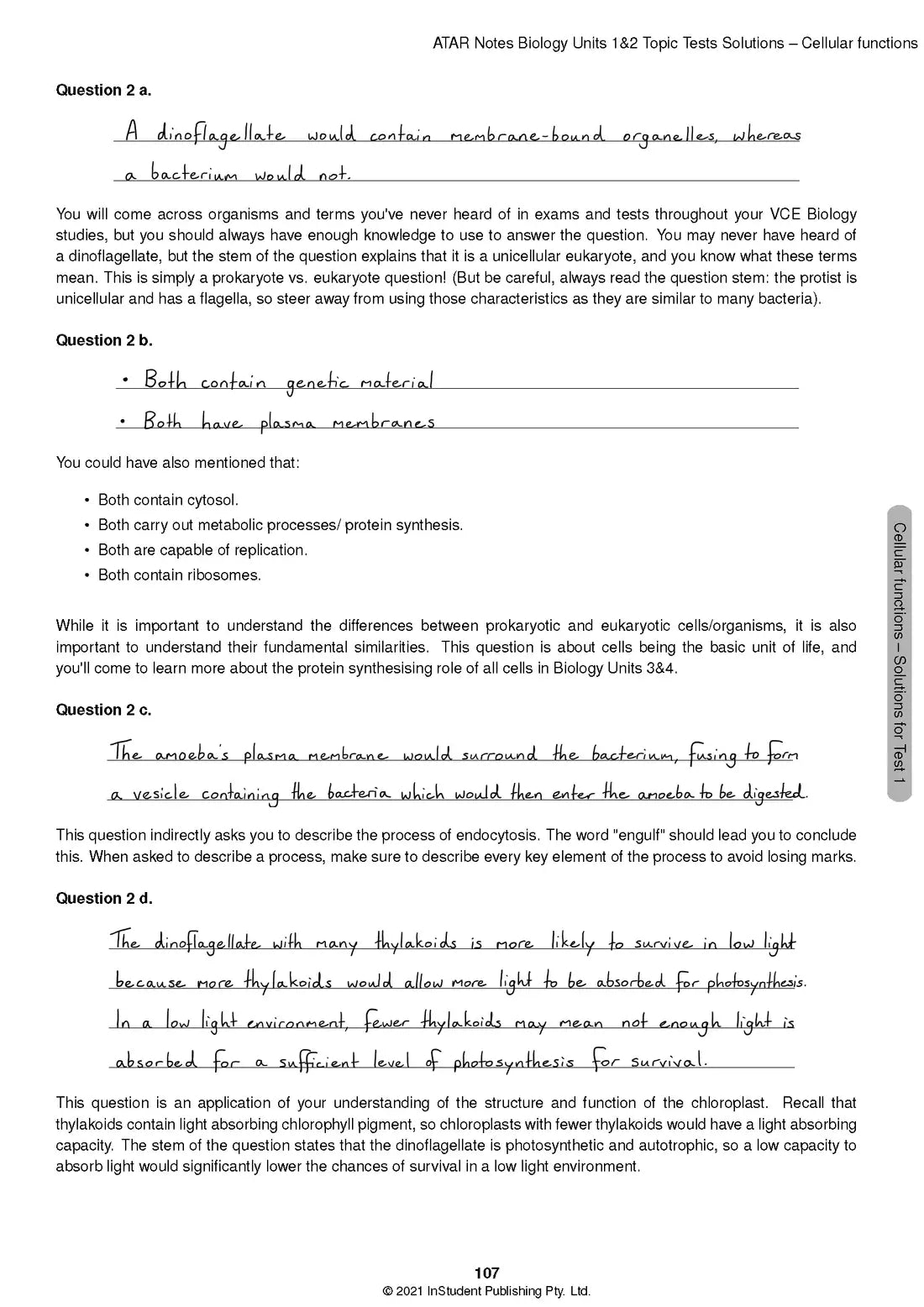 Atar Notes VCE Biology Units 1&2 Topic Test