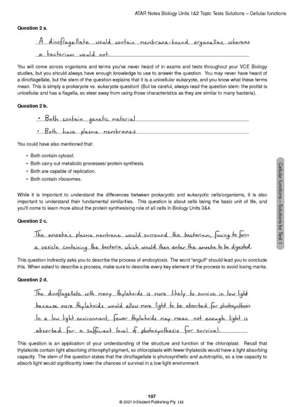 Atar Notes VCE Biology Units 1&2 Topic Test