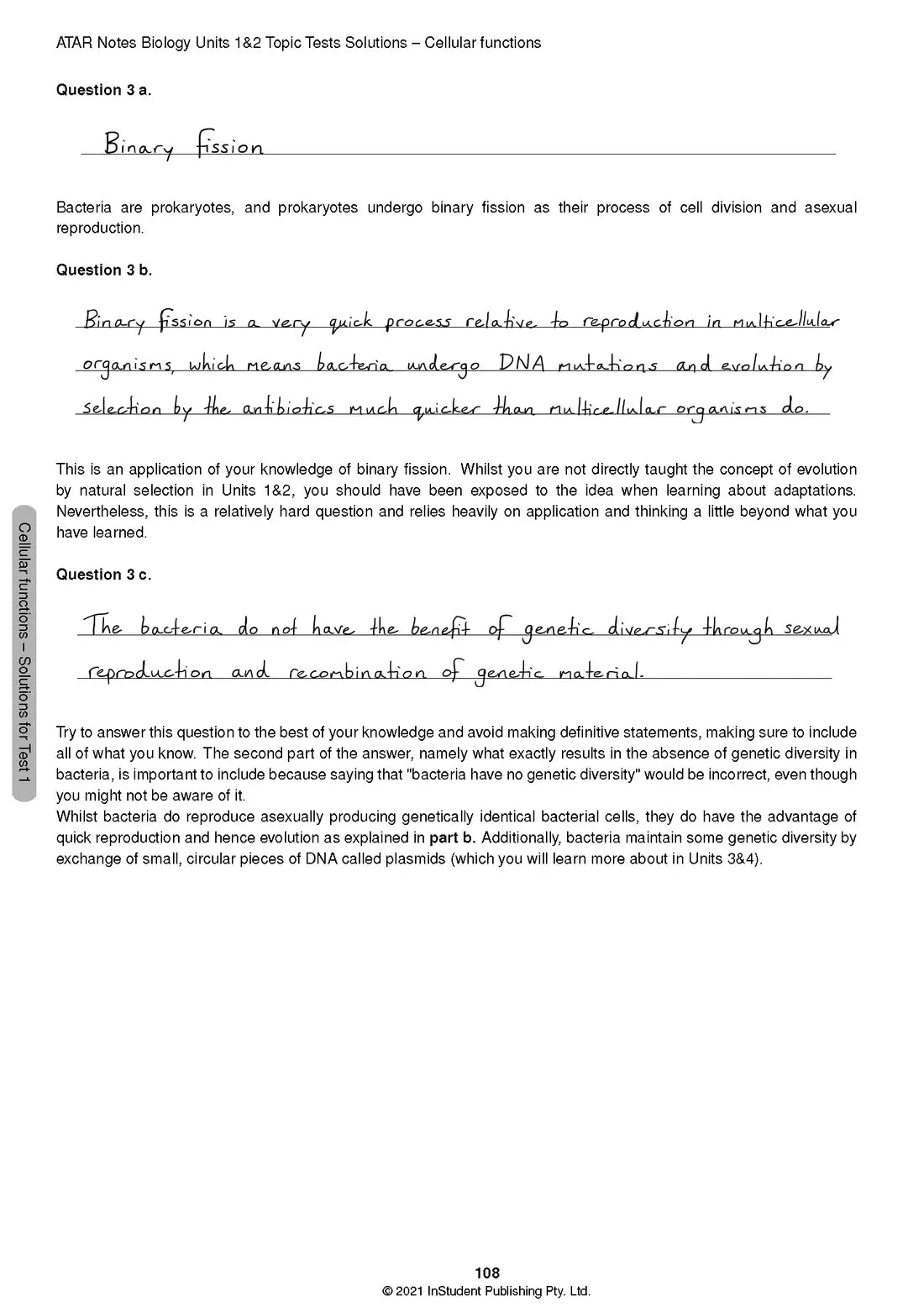 Atar Notes VCE Biology Units 1&2 Topic Test