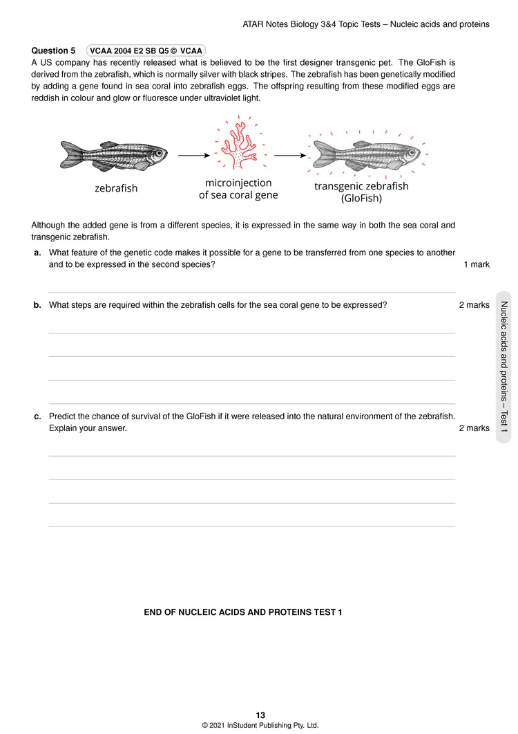 Atar Notes VCE Biology Units 3&4 Topic Test