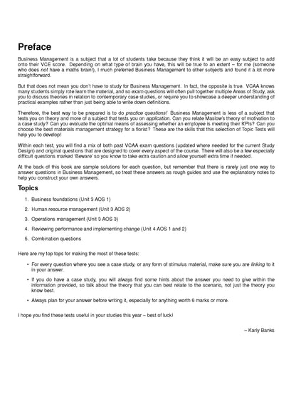 Atar Notes Business Management Units 3&4 Topic Test