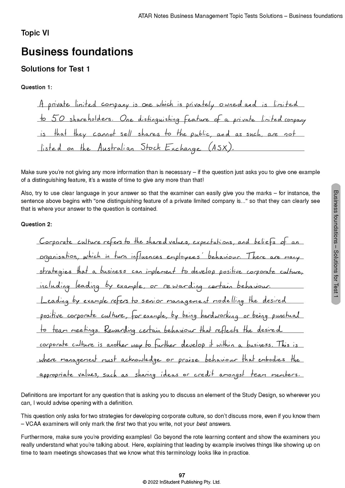 Atar Notes Business Management Units 3&4 Topic Test