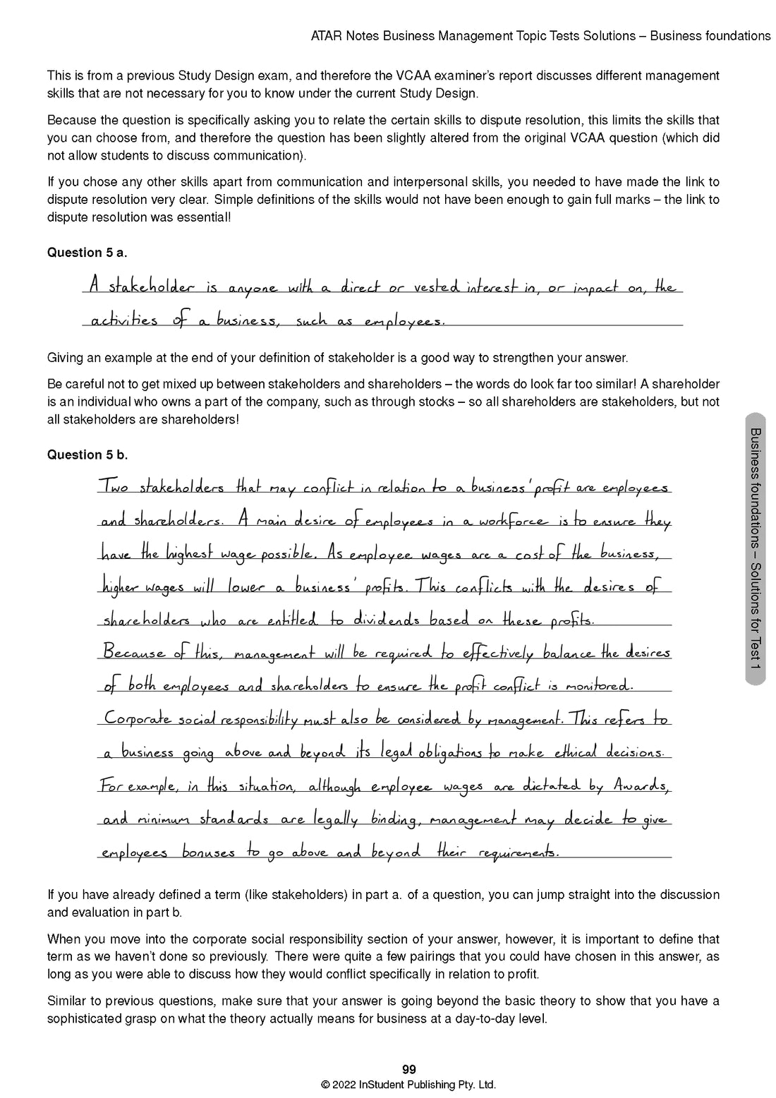 Atar Notes Business Management Units 3&4 Topic Test