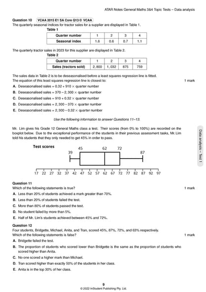 Atar Notes VCE General Maths Units 3&4 Topic Test