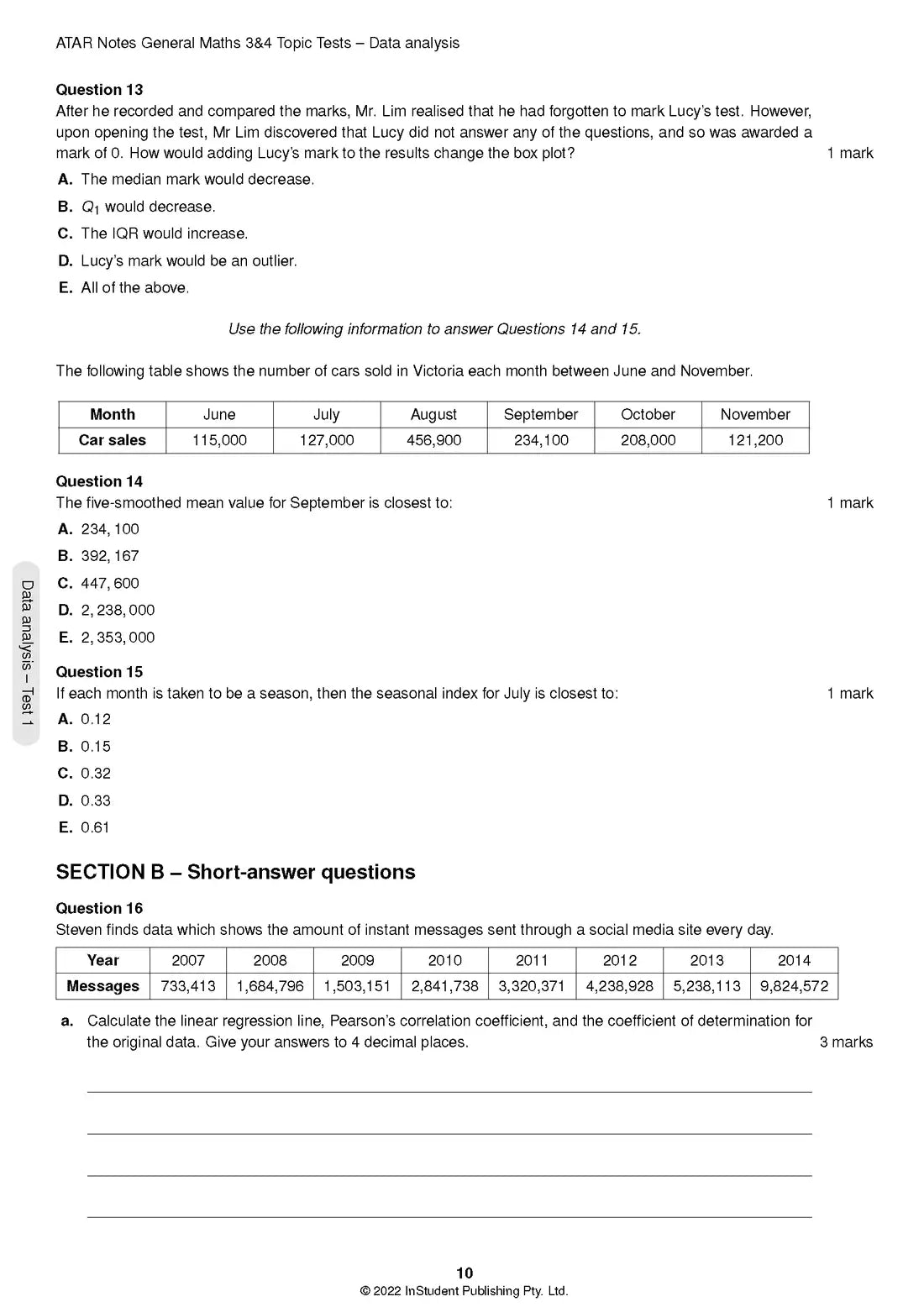 Atar Notes VCE General Maths Units 3&4 Topic Test
