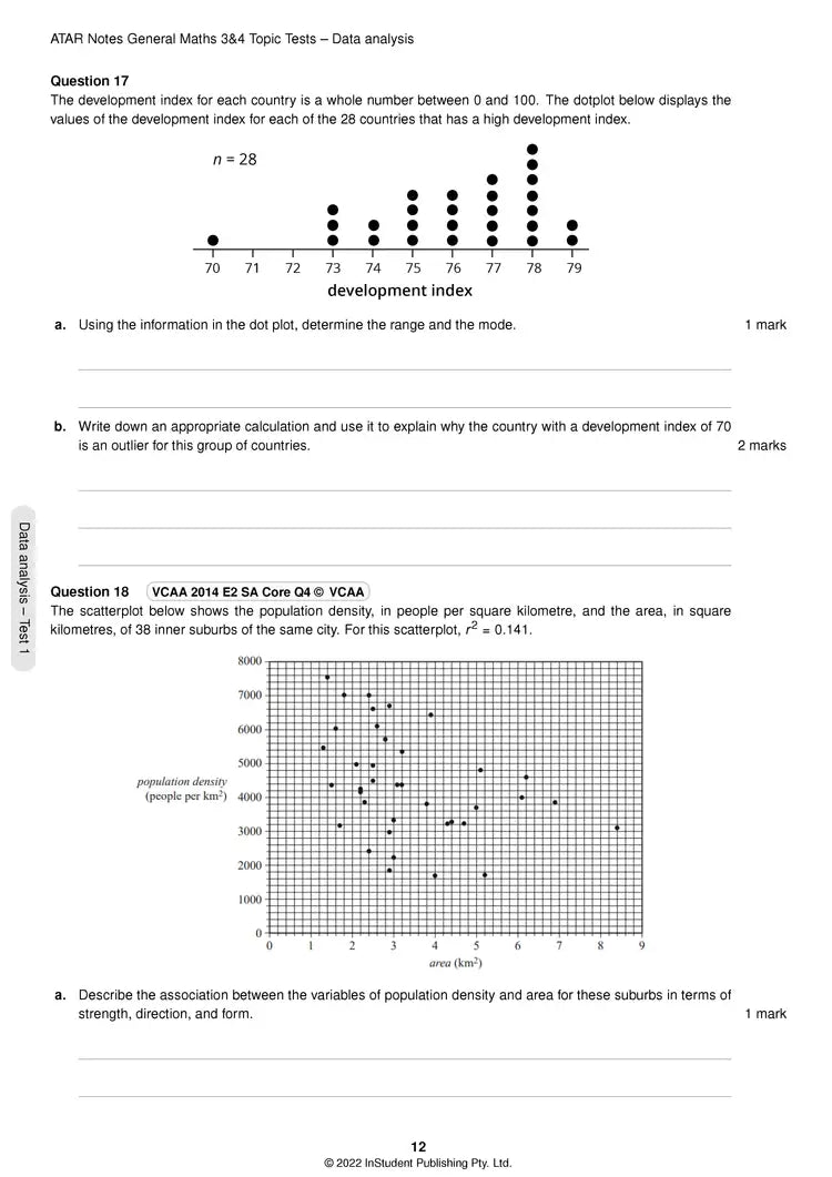 Atar Notes VCE General Maths Units 3&4 Topic Test
