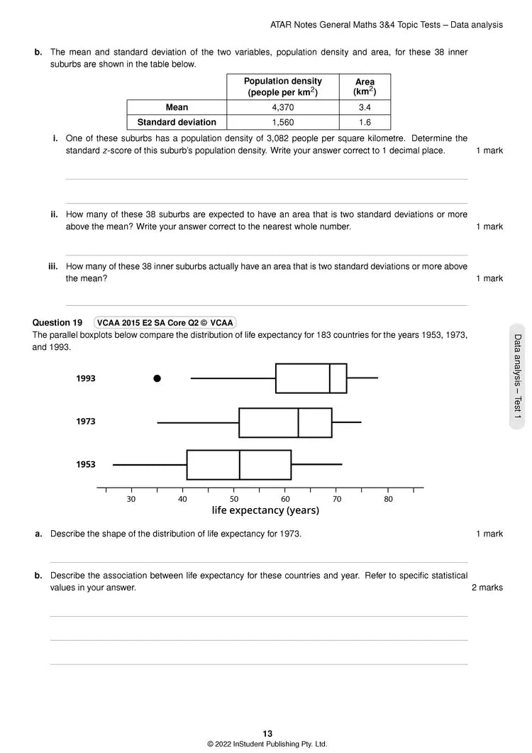 Atar Notes VCE General Maths Units 3&4 Topic Test