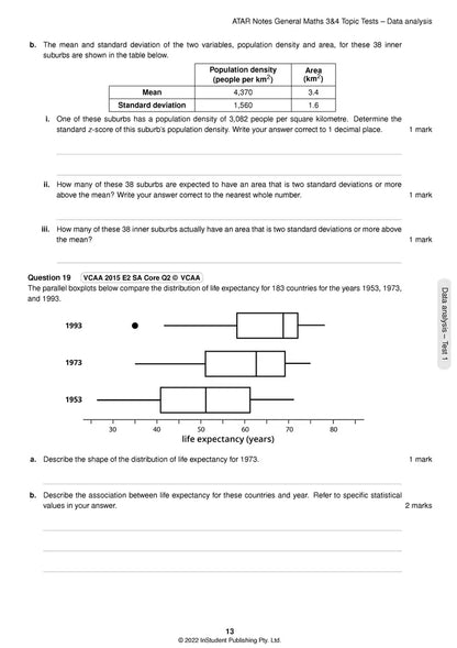 Atar Notes VCE General Maths Units 3&4 Topic Test