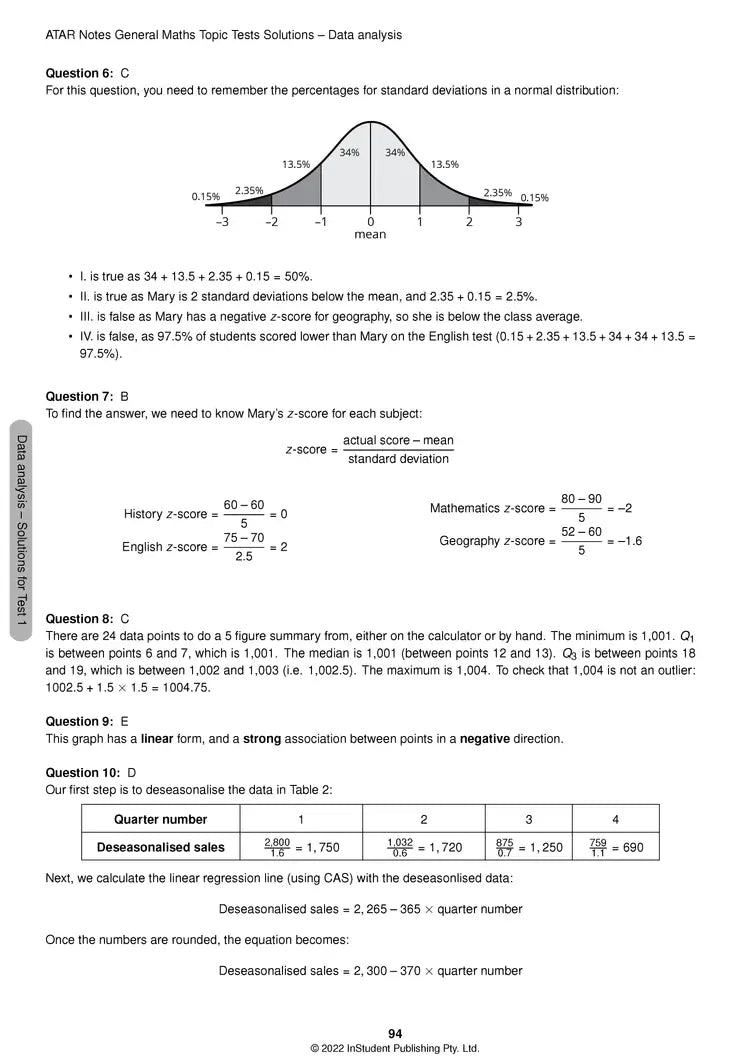 Atar Notes VCE General Maths Units 3&4 Topic Test