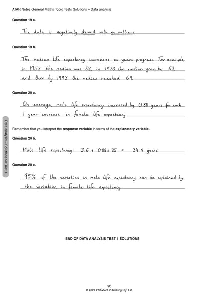 Atar Notes VCE General Maths Units 3&4 Topic Test