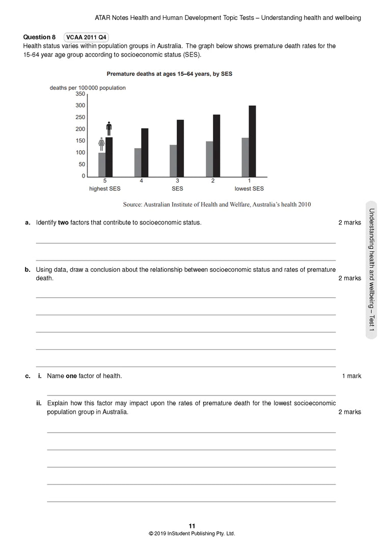 ATAR Notes Health and Human Development Units 3&4 Topic Test