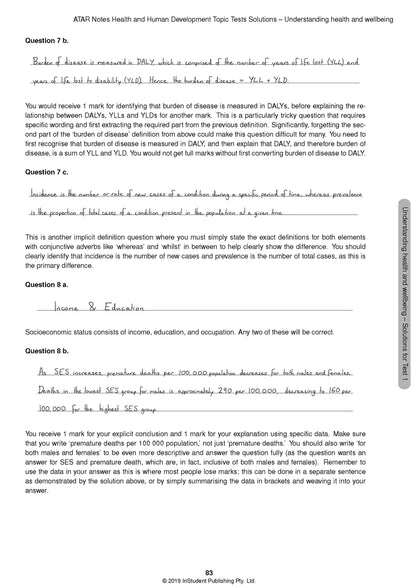 ATAR Notes Health and Human Development Units 3&4 Topic Test