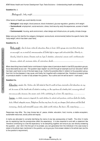 ATAR Notes Health and Human Development Units 3&4 Topic Test