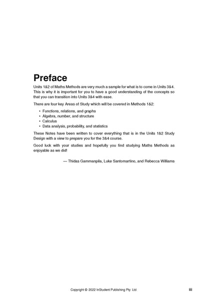 Atar Notes VCE Maths Methods Units 1&2 Notes