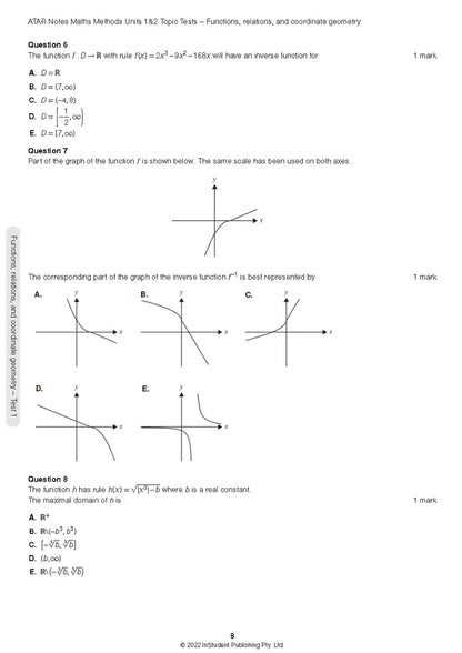 Atar Notes VCE Maths Methods Units 1&2 Topic Test