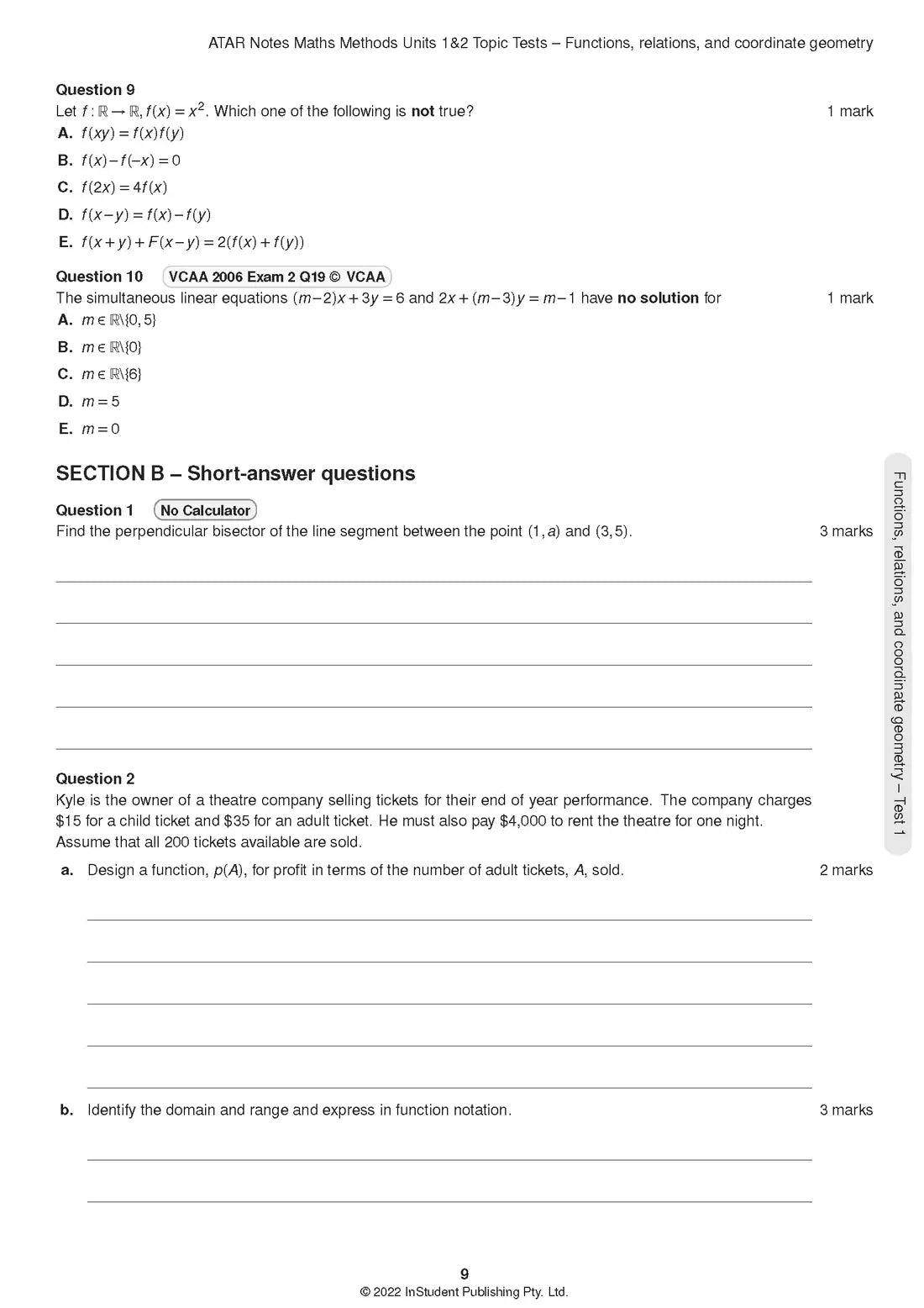 Atar Notes VCE Maths Methods Units 1&2 Topic Test