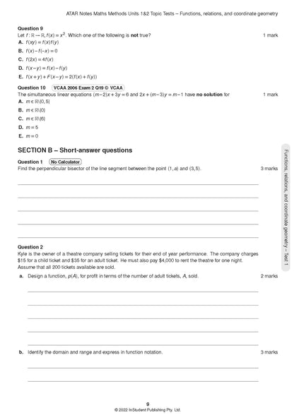 Atar Notes VCE Maths Methods Units 1&2 Topic Test