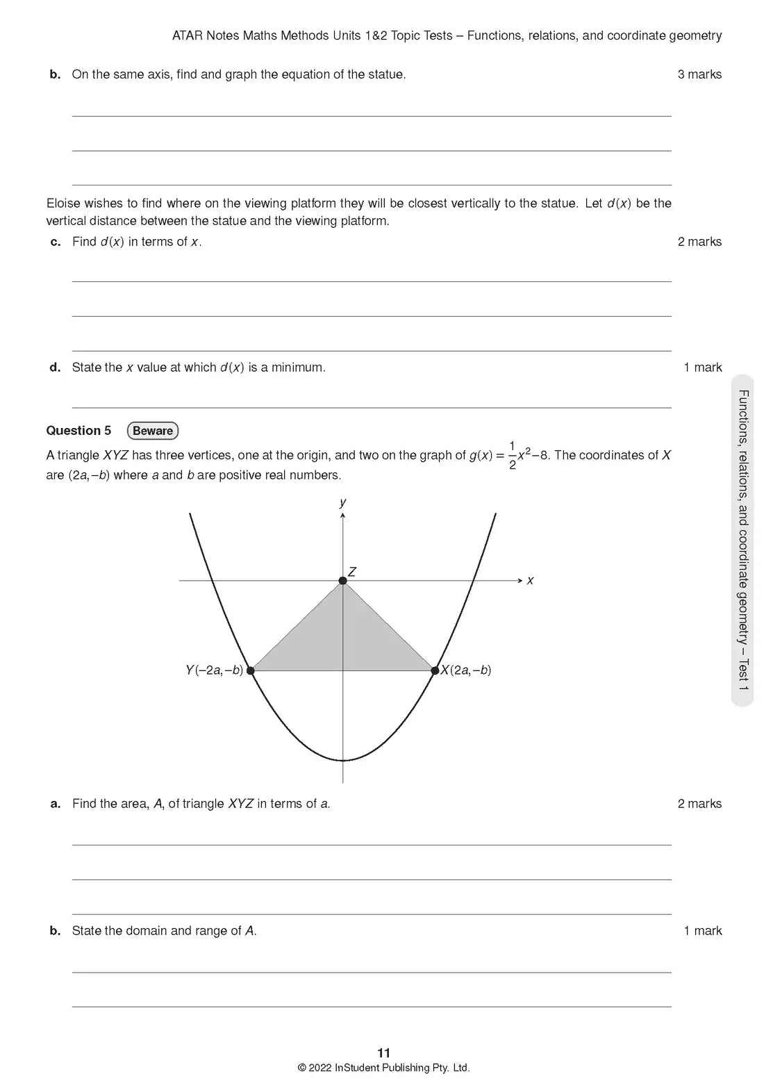 Atar Notes VCE Maths Methods Units 1&2 Topic Test