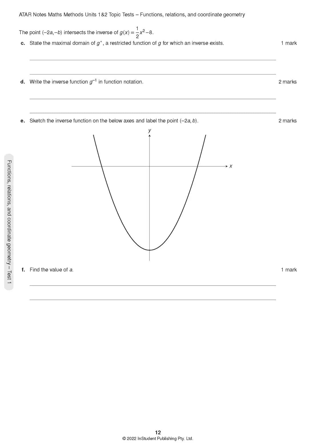 Atar Notes VCE Maths Methods Units 1&2 Topic Test