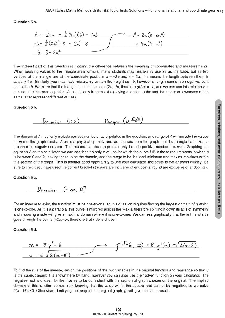 Atar Notes VCE Maths Methods Units 1&2 Topic Test