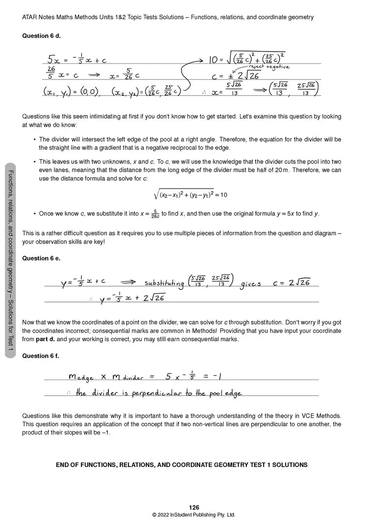 Atar Notes VCE Maths Methods Units 1&2 Topic Test