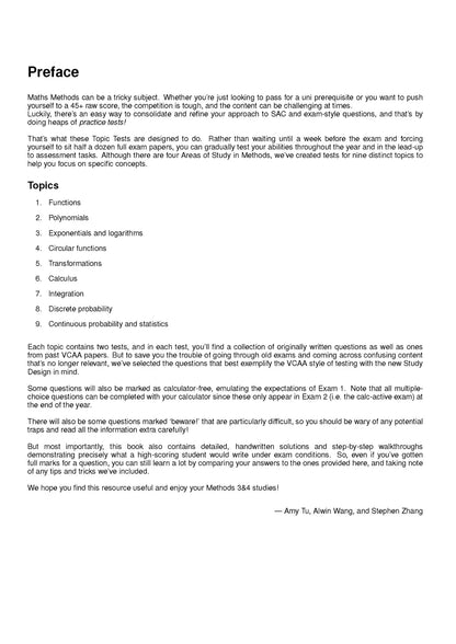 Atar Notes VCE Mathematical Methods Units 3&4 Topic Test