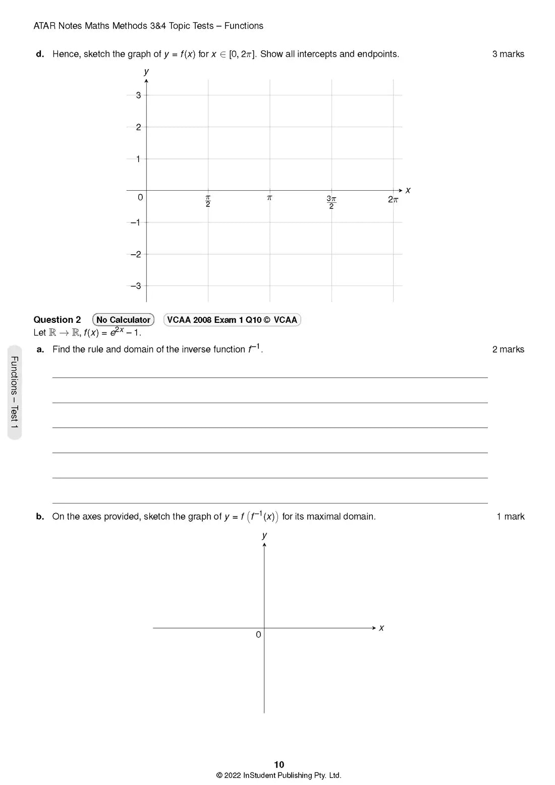 Atar Notes VCE Mathematical Methods Units 3&4 Topic Test