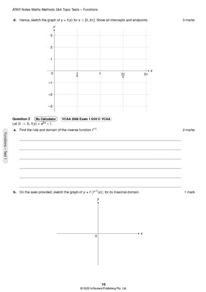 Atar Notes VCE Mathematical Methods Units 3&4 Topic Test