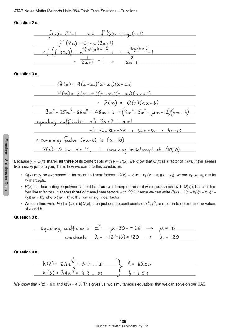 Atar Notes VCE Mathematical Methods Units 3&4 Topic Test