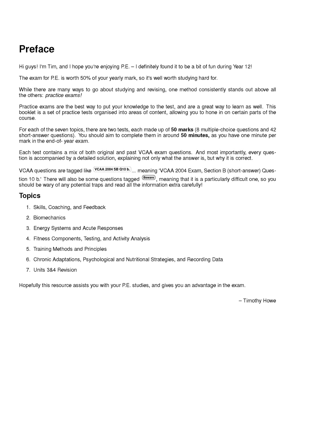 ATAR Notes Physical Education (PE) Units 3&4 Topic Test