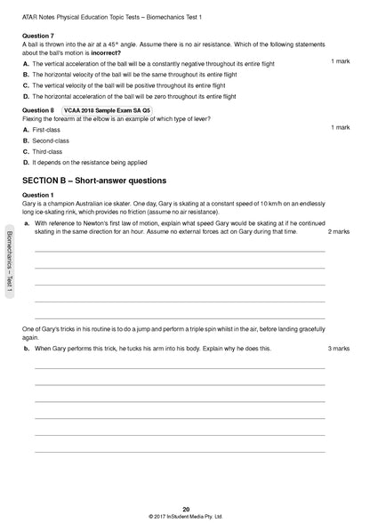 ATAR Notes Physical Education (PE) Units 3&4 Topic Test