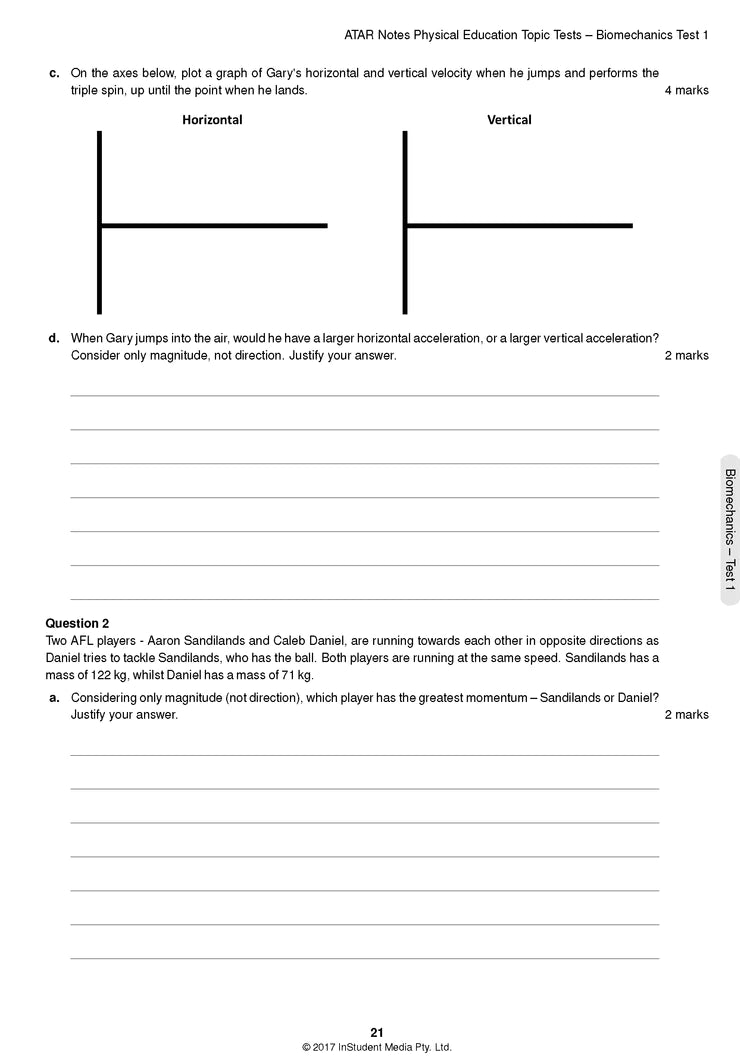 ATAR Notes Physical Education (PE) Units 3&4 Topic Test