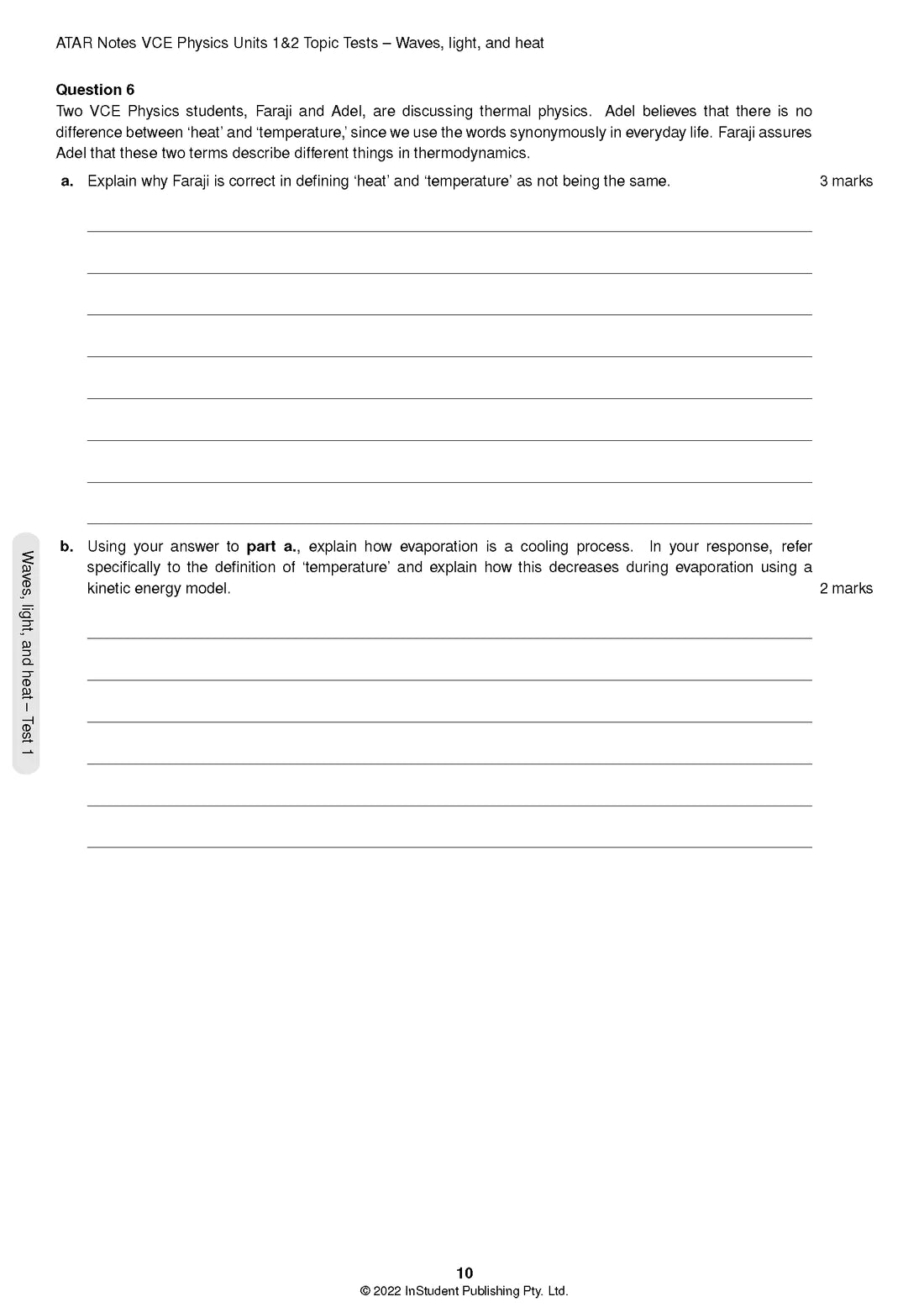 ATAR Notes VCE Physics 1&2 Topic Tests