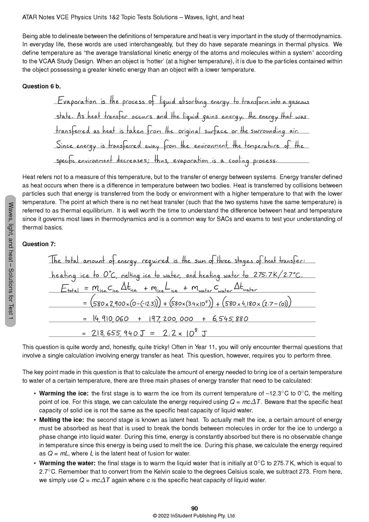 ATAR Notes VCE Physics 1&2 Topic Tests