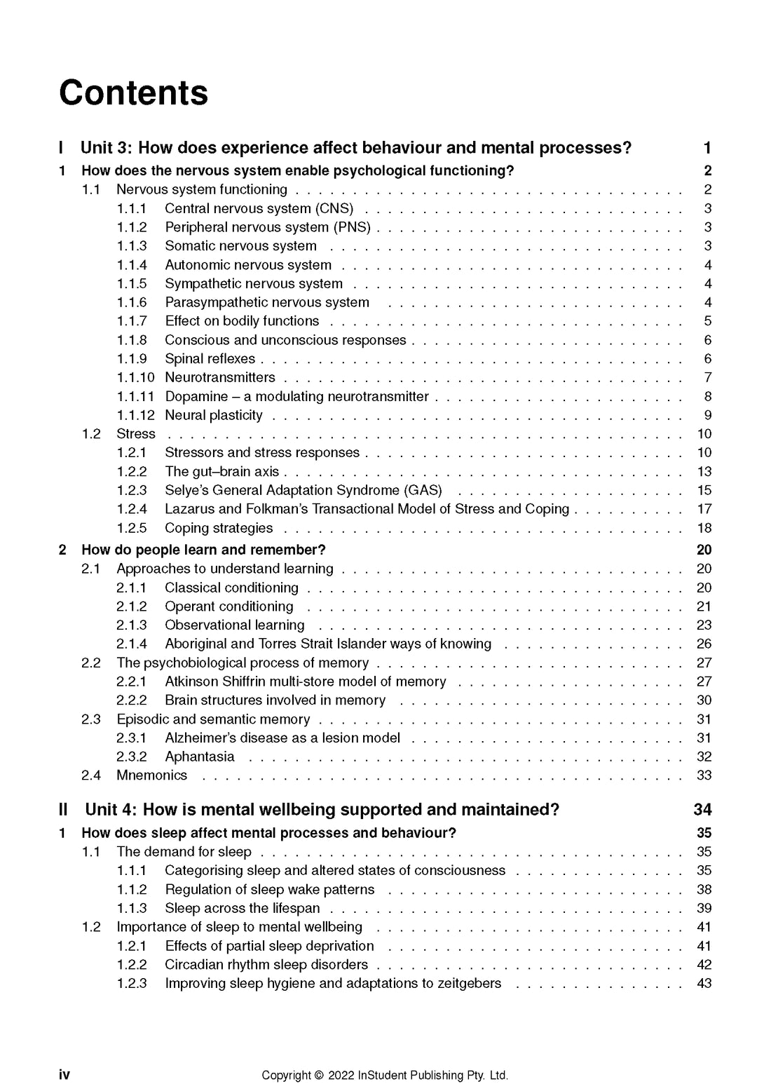 Psychology Units 3&4 Notes