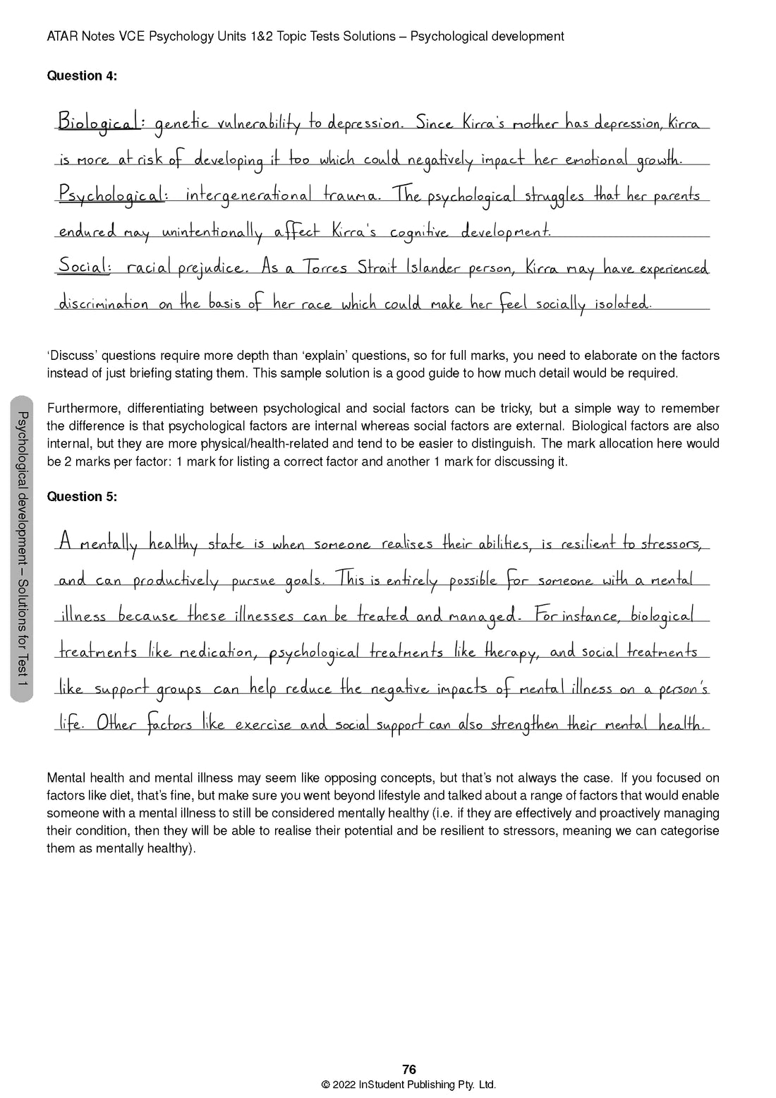 ATAR Notes VCE Psychology 1&2 Topic Tests