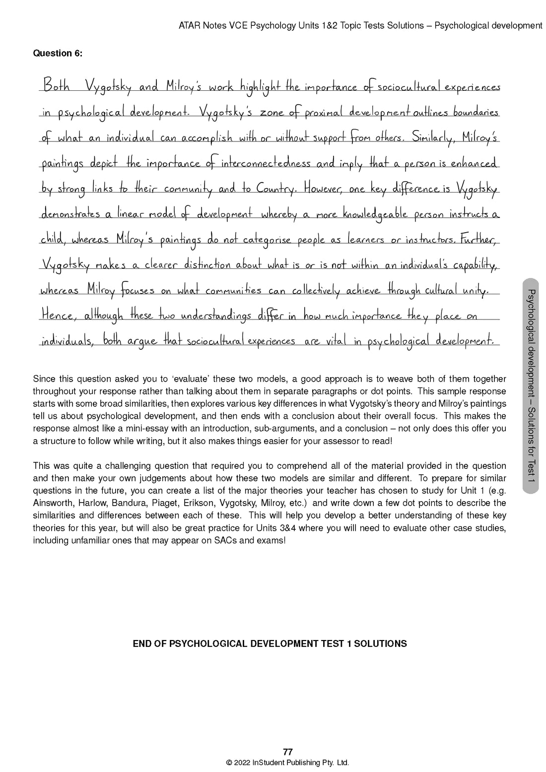 ATAR Notes VCE Psychology 1&2 Topic Tests