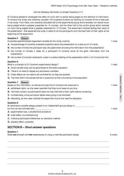 Atar Notes VCE Psychology Units 3&4 Topic Test