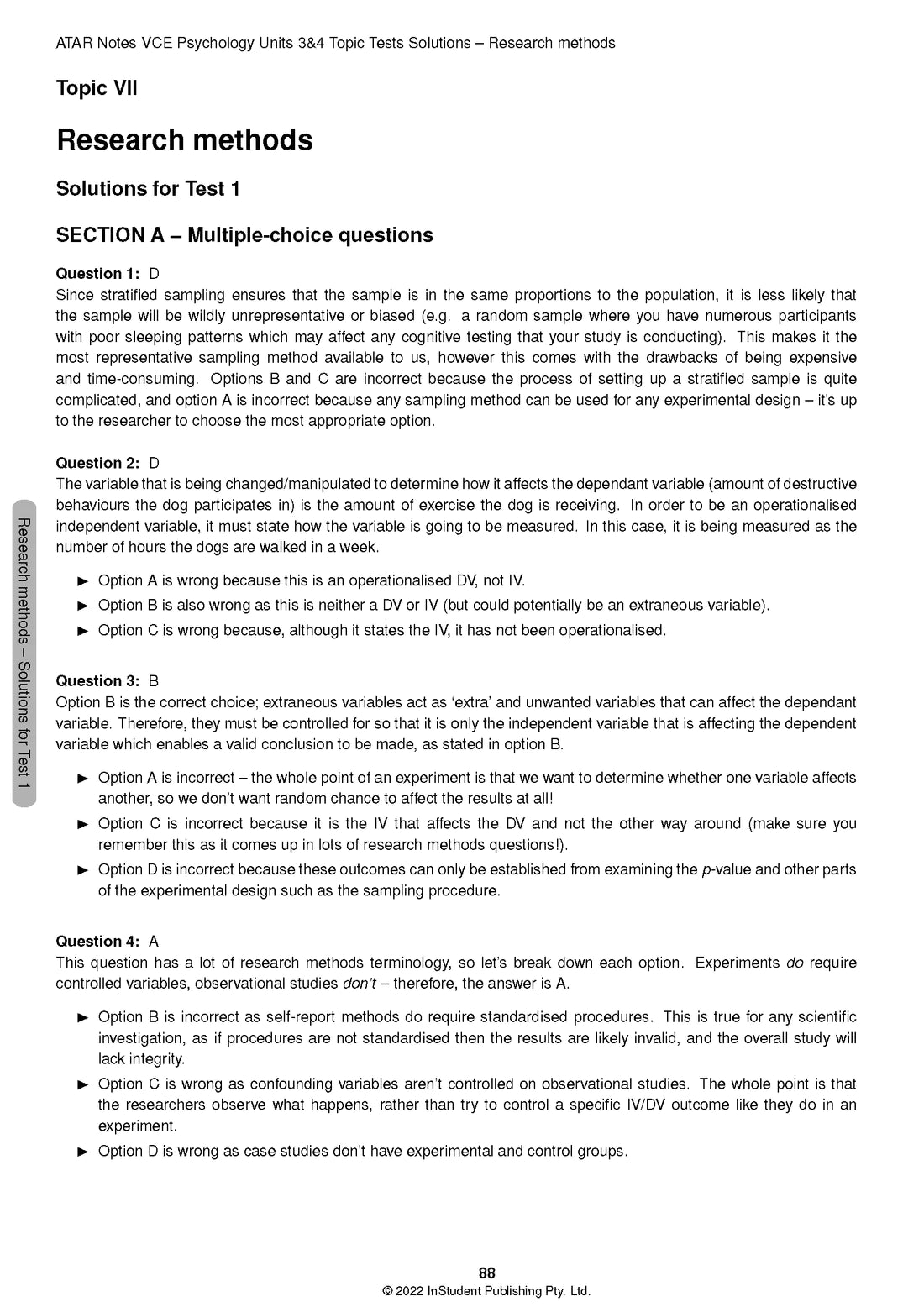 Atar Notes VCE Psychology Units 3&4 Topic Test