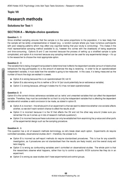 Atar Notes VCE Psychology Units 3&4 Topic Test