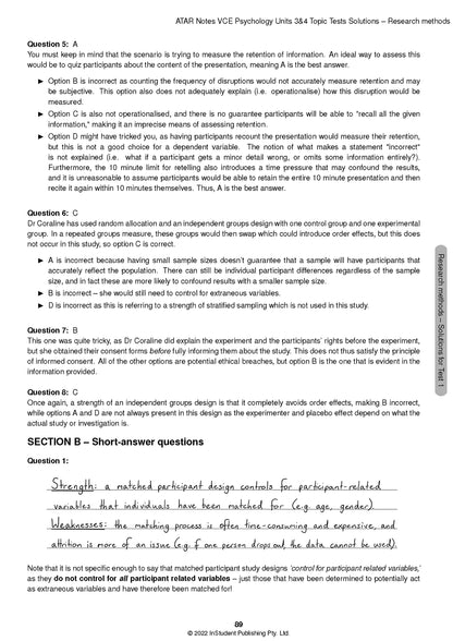 Atar Notes VCE Psychology Units 3&4 Topic Test