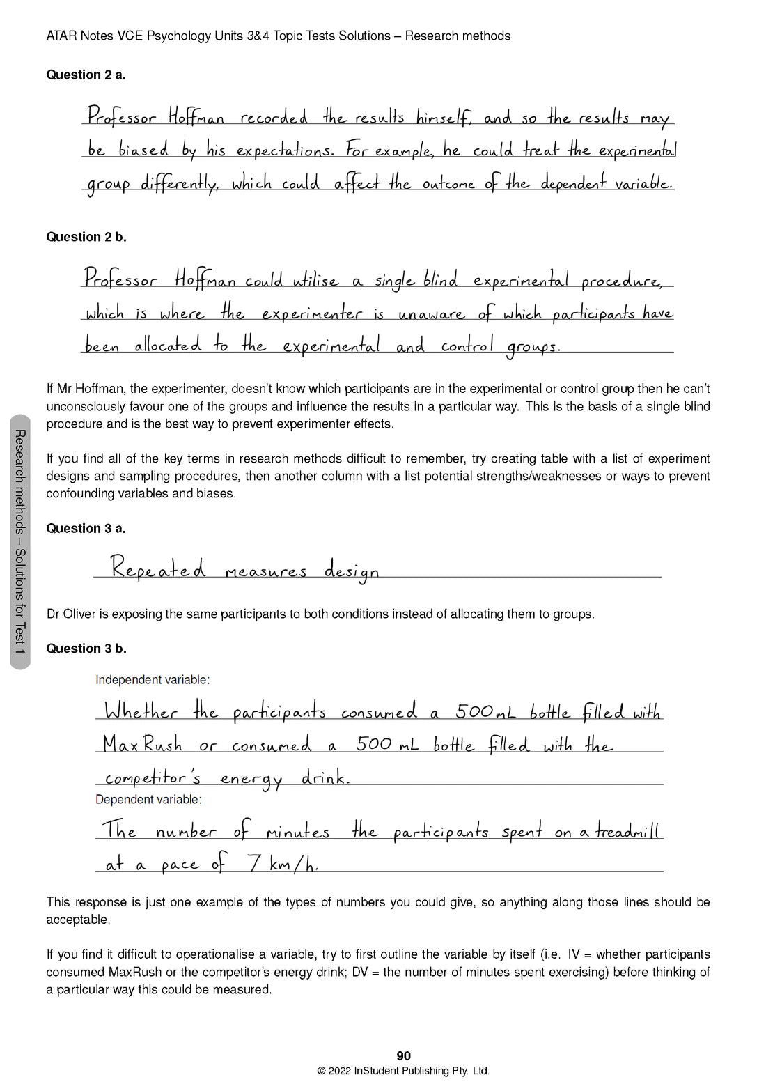 Atar Notes VCE Psychology Units 3&4 Topic Test