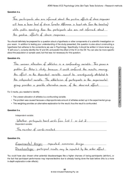 Atar Notes VCE Psychology Units 3&4 Topic Test