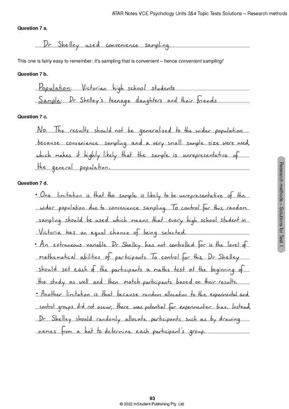 Atar Notes VCE Psychology Units 3&4 Topic Test