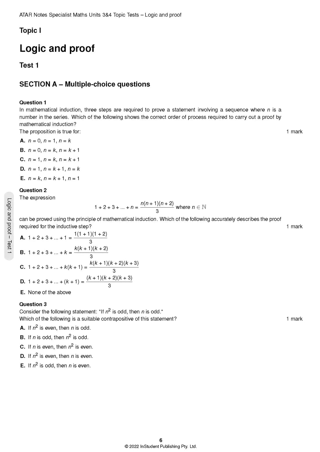 Atar Notes VCE Specialist Maths Units 3&4 Topic Test