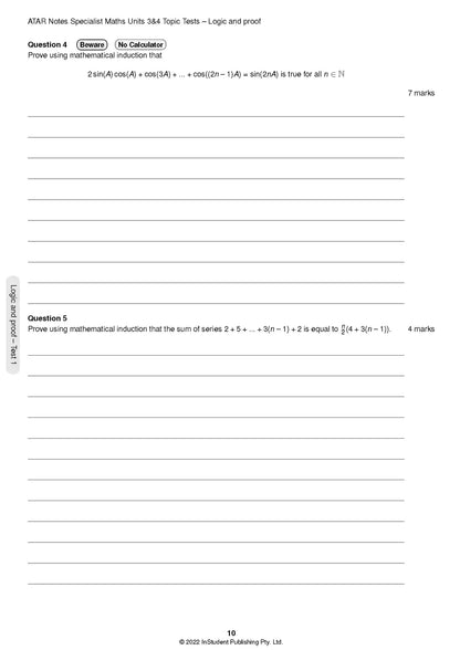 Atar Notes VCE Specialist Maths Units 3&4 Topic Test