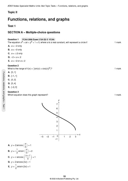 Atar Notes VCE Specialist Maths Units 3&4 Topic Test
