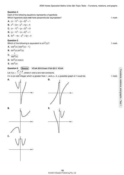 Atar Notes VCE Specialist Maths Units 3&4 Topic Test
