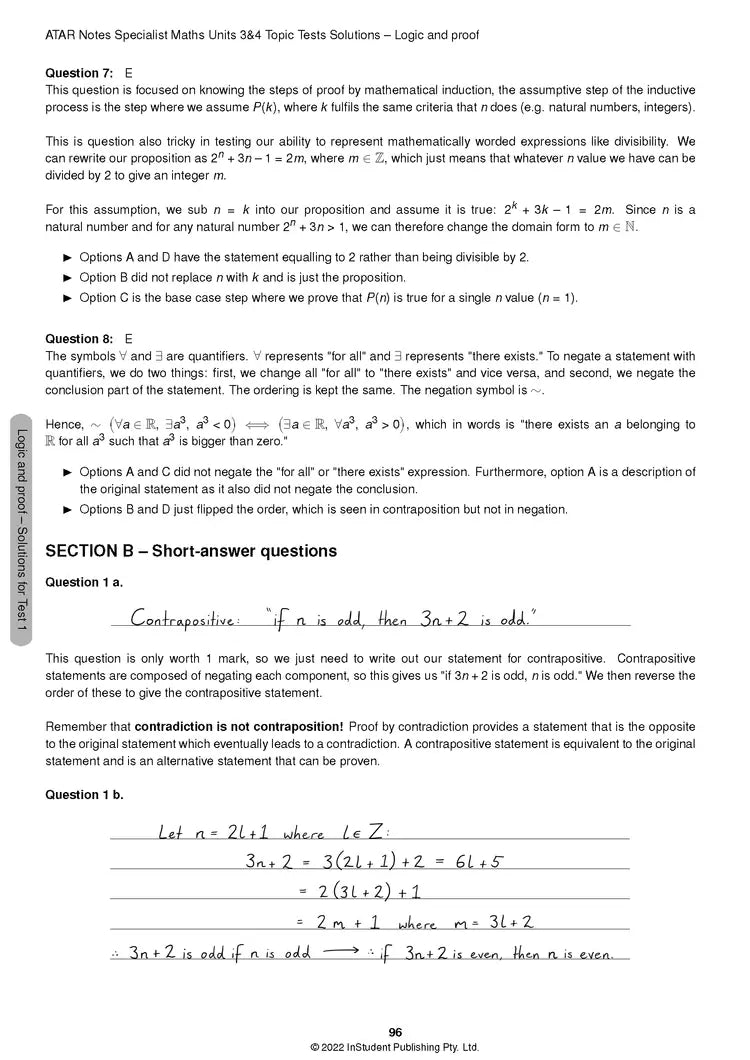 Atar Notes VCE Specialist Maths Units 3&4 Topic Test